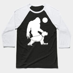 Bigfoot Walking Rottweiler Dog Baseball T-Shirt